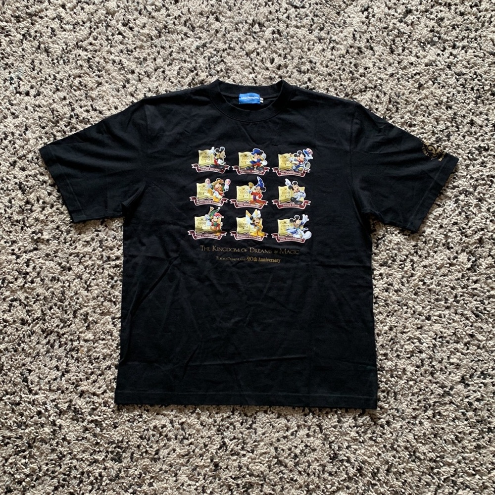 Disney Tokyo Tee Shirt 20th Anniversary Black Mickey Mouse 1983-2003 Size Large